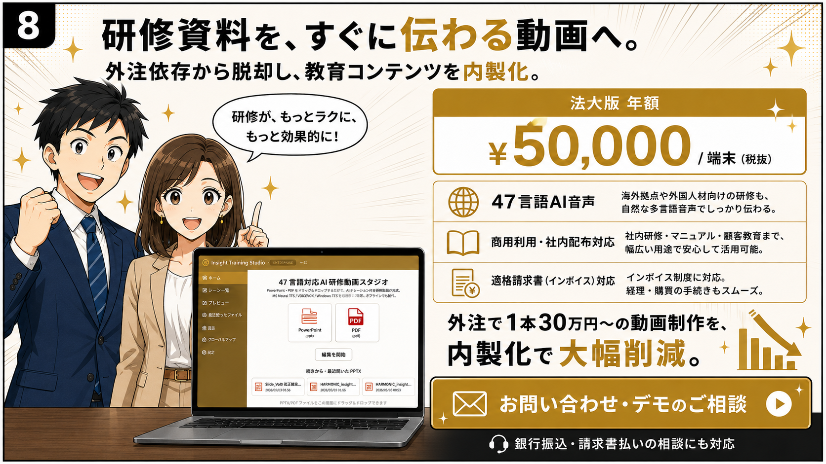 研修動画を内製するイメージ